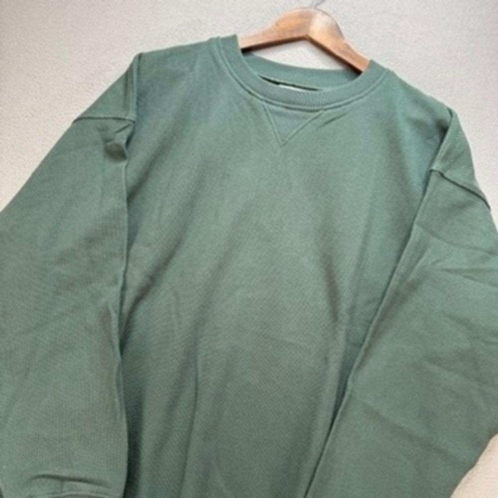 VTG Ben Hogan Style 510 Crewneck Sweatshirt L Green Waffle Knit Cotton Pullover